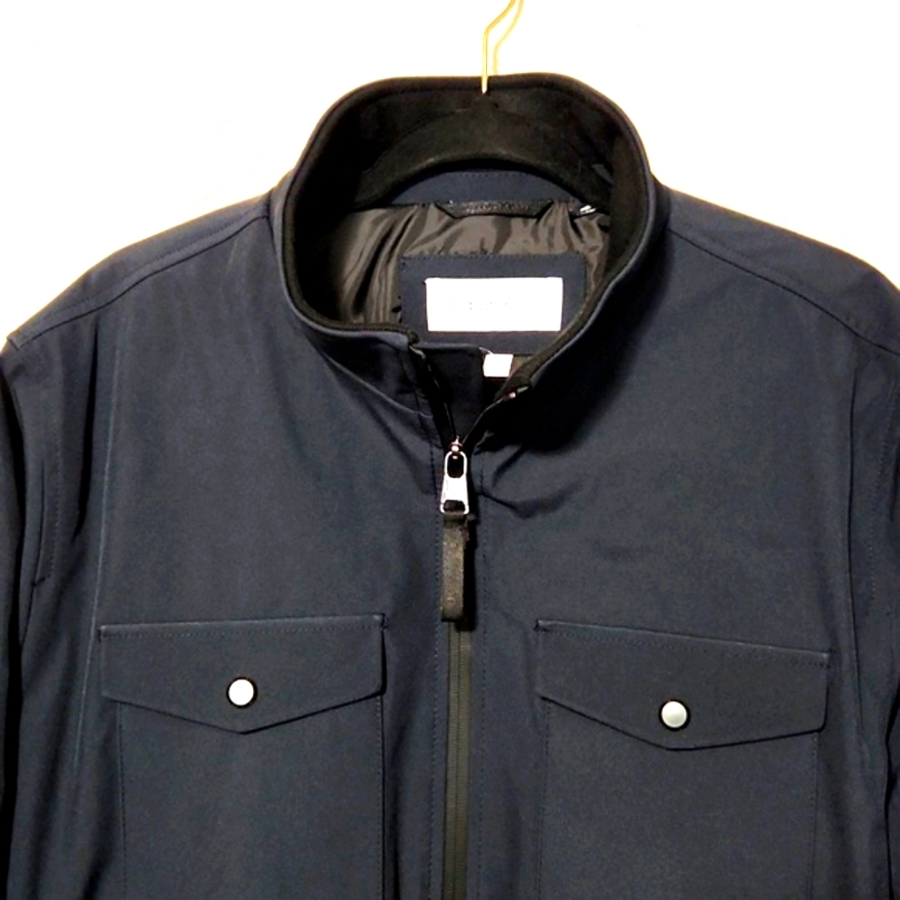 NWT! Calvin Klein Infinite Stretch Water Resistant Bomber Jacket Blue Medium - Picture 9 of 16